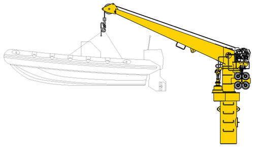 Pescante para barco de salvamento - D SERIES - Allied Marine Crane - hidráulico