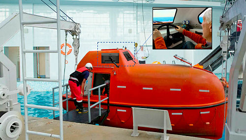 simulador bote salvavidas bajo pescantes - STORM SIM