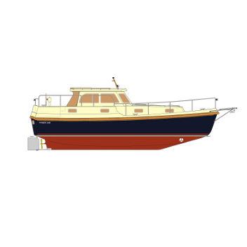 Barco cabinado intraborda - 34M - HABER YACHTS Sp. z o.o.  - diésel / de desplazamiento / con hard-top