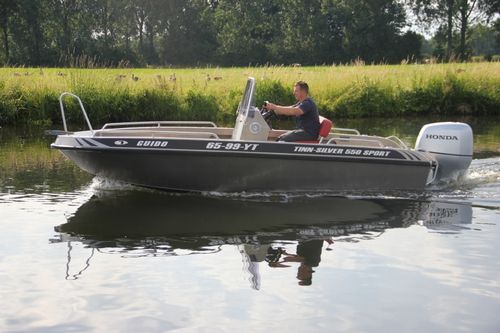 Barco open fueraborda - 550 Sport (DCI-Approved) - Tinn-Silver aluminium boats - con consola central / de deporte / de aluminio