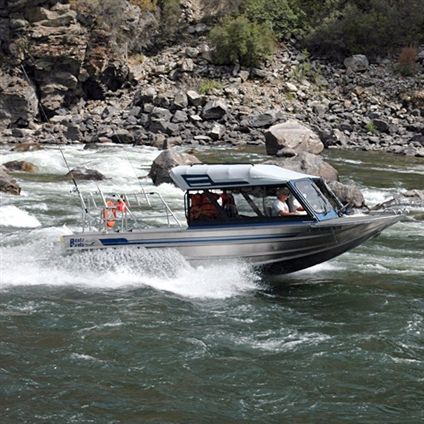 Barco de motor de pesca-paseo hidrojet - Finlayson - Bentz Boats - con caseta de timón / de aluminio