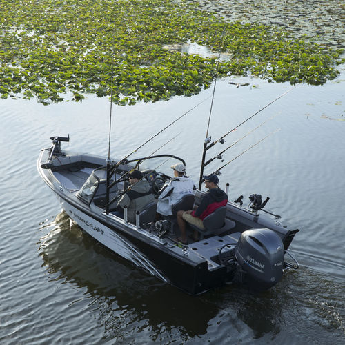Bay boat fueraborda - Titan 186 - Starcraft - con doble consola / de pesca deportiva / de aluminio