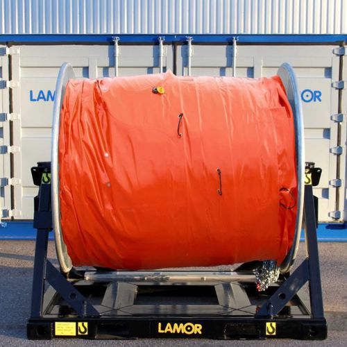 Enrollador per barrera de contención en contenedor - HSR L-series - LAMOR - remolcable