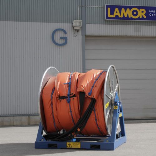 Enrollador per barrera de contención en contenedor - LHR L 1815 - LAMOR - remolcable
