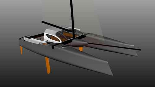 Catamarán - Design Catamaran Inc - de regata y crucero / con cockpit cerrado
