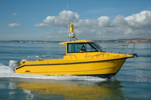 Barco de motor de pesca-paseo catamarán - Moonstone - Cheetah Marine - fueraborda / bimotor / con cockpit cerrado