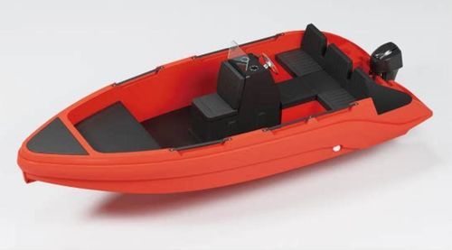 Barco open fueraborda - HE490 - Qingdao Hvon Boat Co., Ltd - con consola central / de recreo / de pesca