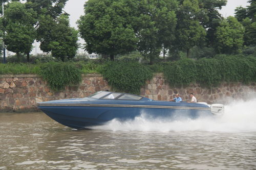 Runabout fueraborda - YB-1005 - Changzhou Youbang Boat Co., Ltd. - cuatrimotor / con doble consola / open