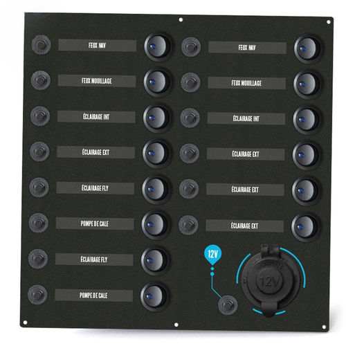 Panel eléctrico para barco - ETA14AC - seatronic - de iluminación / LED / con puerto USB