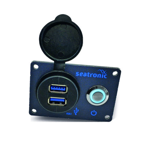 Interruptor para barco - TCOUC1-1 - seatronic - para circuito eléctrico / con boton pulsador / LED