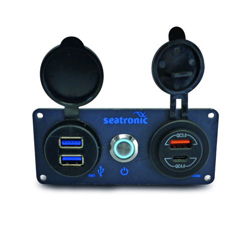 Interruptor para barco - TCOUC2-1 - seatronic - para circuito eléctrico / con boton pulsador / LED