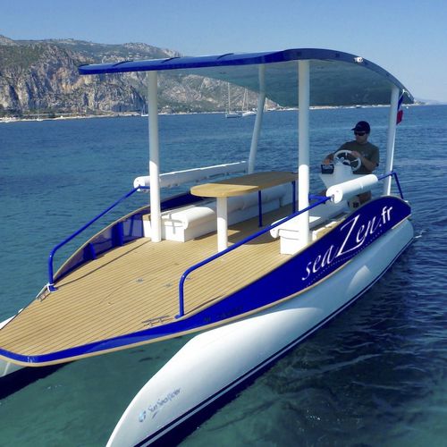 Barco open catamarán - SRR-2.0 - SeaZen - fueraborda / electrosolar / de desplazamiento