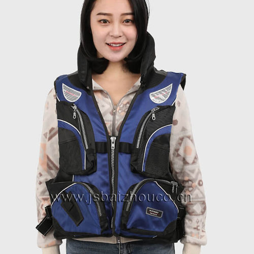 Chaleco de ayuda a la flotabilidad para la pesca - JBY3919 - Jiangsu Baizhou Safety Technology Co,.ltd. - para hombre / de espuma / azul