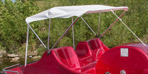 Bimini top para barco a pedales - CANOPY - Kay Park Recreation - para caseta del timón / con estructura de acero inoxidable / blanco