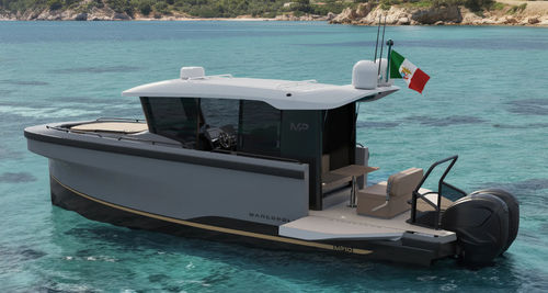 Barco cabinado fueraborda - MP10 - Marcopolo Yachts by 3AF Shipyard S.r.l - bimotor / con hard-top / de fibra de vidrio