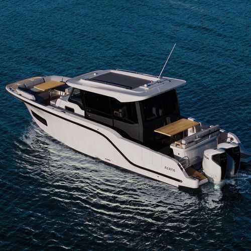 Barco cabinado fueraborda - Wayfinder 38 - AIATA BOATS - bimotor / con caseta de timón / de pesca deportiva