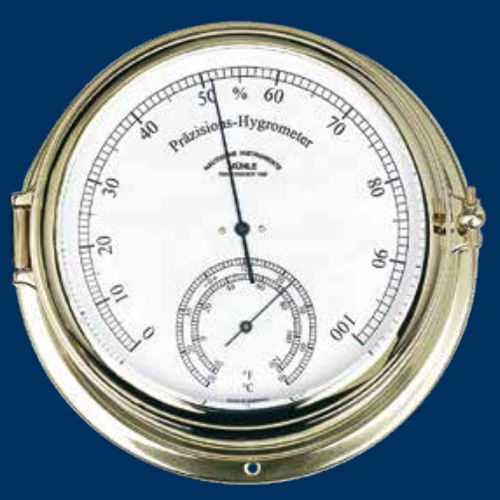 Termómetro analógico - MS-51-11-180-ME - Mühle-Glashütte GmbH nautische Instrumente und Feinmechanik - higrómetro / de latón pulido / °C