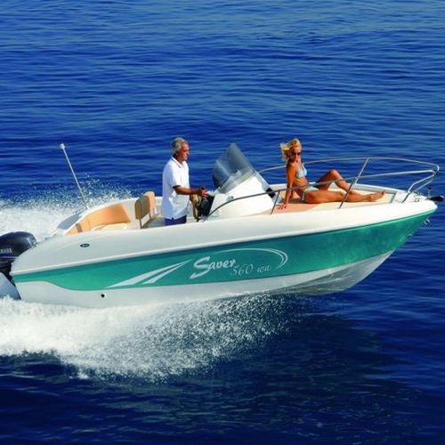 Walkaround fueraborda - 560 Wa - SAVER  S.R.L. - con consola central / de pesca deportiva / 7 personas máx.