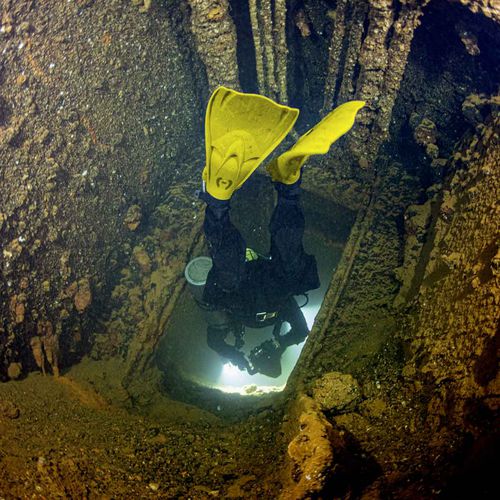 Aleta de buceo - F 1 LT - Hollis - de caucho / regulables / amarilla