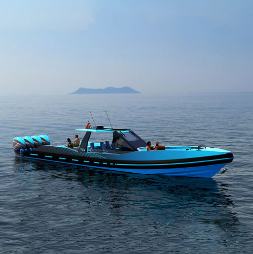 Barco cabinado fueraborda - 1500 BLACK FALCON  - ARESA SHIPYARD - cuatrimotor / con hard-top / open