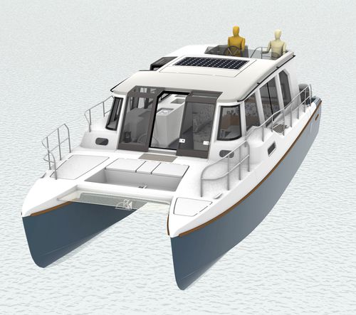 Cabin-cruiser catamarán - BB37 - Bader Hausboot - fueraborda / bimotor / casco de planeo