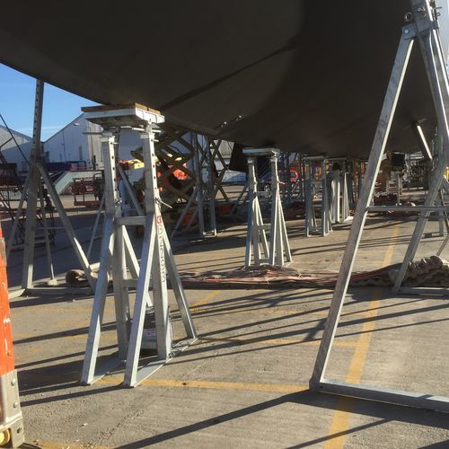 Pie de puesta en dique para barco de motor - TAR2T 10 h. 14/22 - Naval Tecno Sud - ajustable / fijo / galvanizado