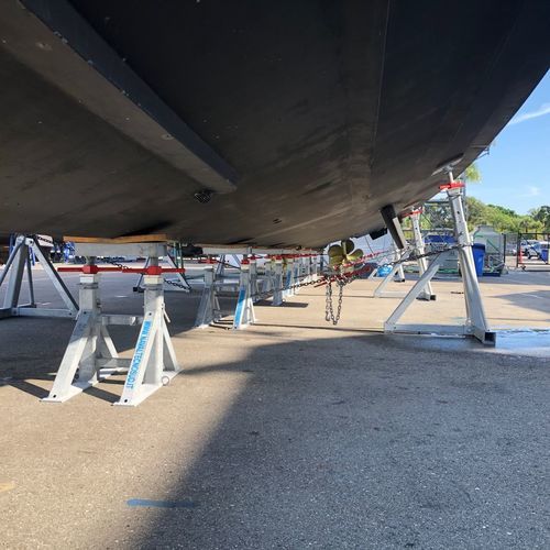 Pie de puesta en dique para barco de motor - TAR2T 20 h. 06/09 - Naval Tecno Sud - ajustable / para quilla / galvanizado