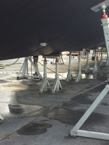 Pie de puesta en dique para barco de motor - TAR2T 40 h. 06/09 - Naval Tecno Sud - ajustable / para quilla / galvanizado