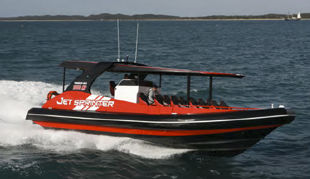 Barco profesional barco turístico - JET SPRINTER - Gold Coast Ships Australia - hidrojet intraborda / embarcación neumática semirrígida