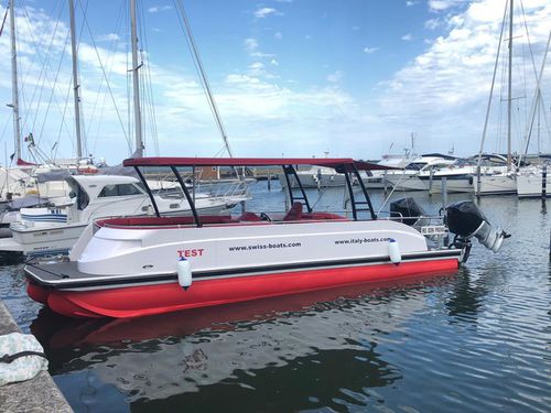 Barco pontón fueraborda - Starlounger - Swiss-Boats AG - eléctrico