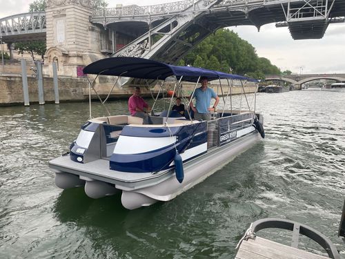 Barco pontón multicasco - Funlounger 8.5 - Swiss-Boats AG - fueraborda / eléctrico / bimotor