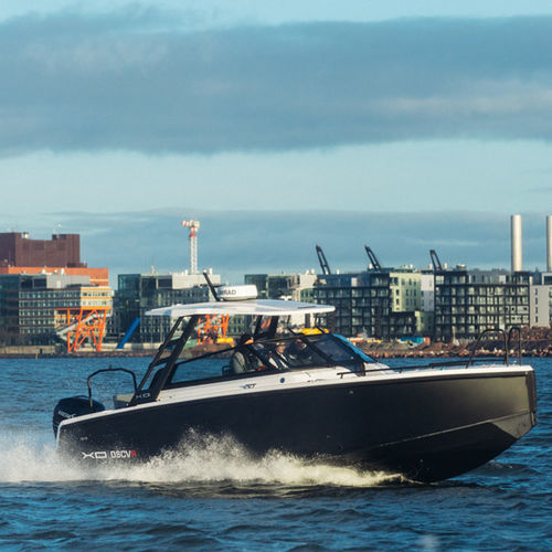Runabout fueraborda - DSCVR 9 T - XO Boats - con doble consola / bow-rider / open