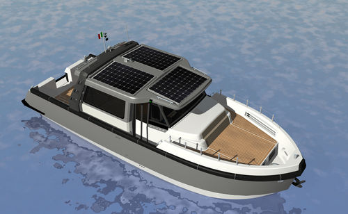 Barco cabinado electrosolar - EC 30 CABIN - ETHOS - híbrido / 12 personas máx. / lobster