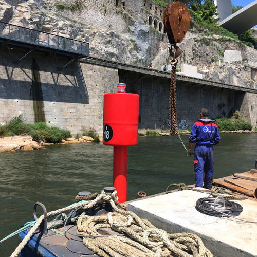 Boya de balizamiento - A700 - Lindley Marinas - de fondeo / roja