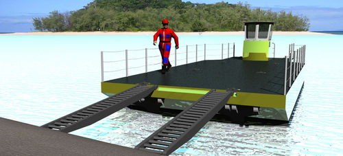 Barco profesional gabarra de trabajo - Container Barge 1200D - ContainerTug B.V. - de aluminio / transportable mediante container