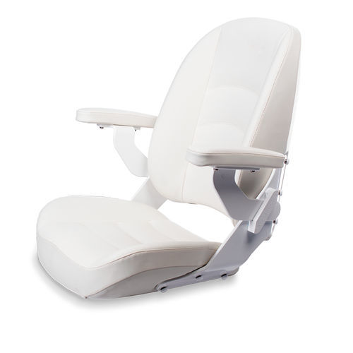 Asiento para barco - COMMANDER WHITE - Shockwave Seats - con reposabrazos / ajustable / 1 plaza