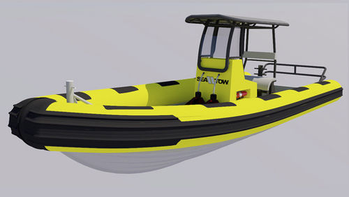 Barco profesional barco de salvamento - TOW - Fluid Watercraft - fueraborda / embarcación neumática semirrígida