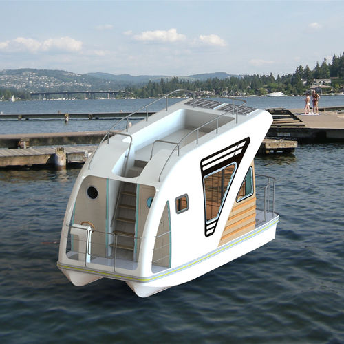 Barco casa fueraborda - Floating Salon - Fareast Boats - con fly / con 2 camarotes