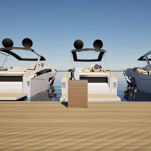 Torreta de suministro eléctrico - Leonardo S.r.l. - para yate / para puerto deportivo / de acero inoxidable