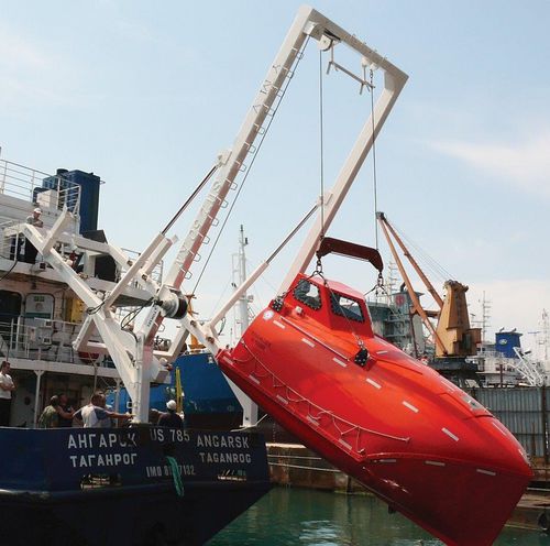 Pescante para bote salvavidas de caída libre - FLDC - YMV CRANE AND WINCH SYSTEMS - para buque / hidráulico