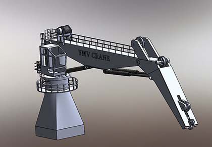 Grúa para buque - LIMITED SPACES - YMV CRANE AND WINCH SYSTEMS - para astillero naval / de cubierta / de brazo articulado