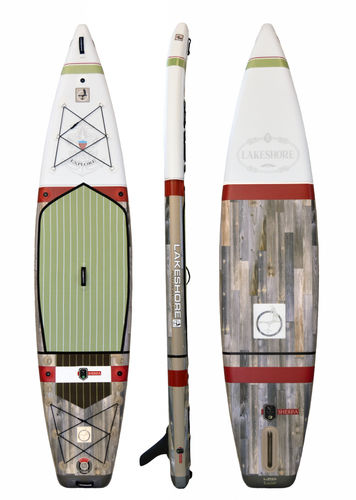 Tabla de SUP hinchable - SHERPA - Lakeshore Paddleboard Company - de pesca / para adulto / multicolor