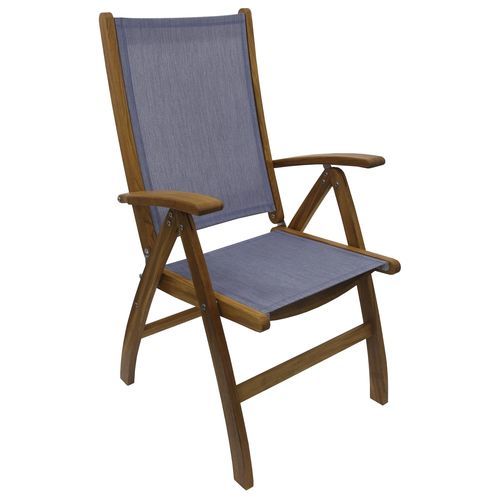 Silla estándar para barco - CUSK113T18_Denim - Eurodesign - plegable / con reposabrazos / de tejido