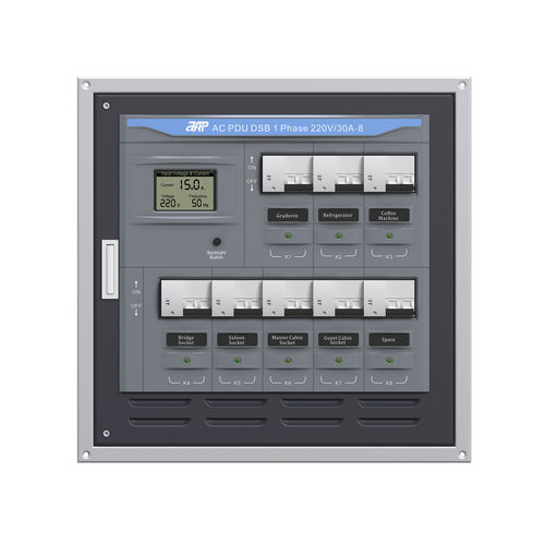 Unidad de distribución de alimentación para barco - AC PDU DSB 1 Phase 230V/30A-8 Sub Motorized Panel - APM TECHNOLOGIES (Dongguan) Co., Ltd