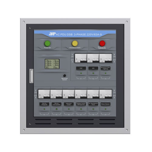 Unidad de distribución de alimentación para barco - AC PDU DSB 3 Phase 230V/63A-9 Sub Motorized Panel - APM TECHNOLOGIES (Dongguan) Co., Ltd