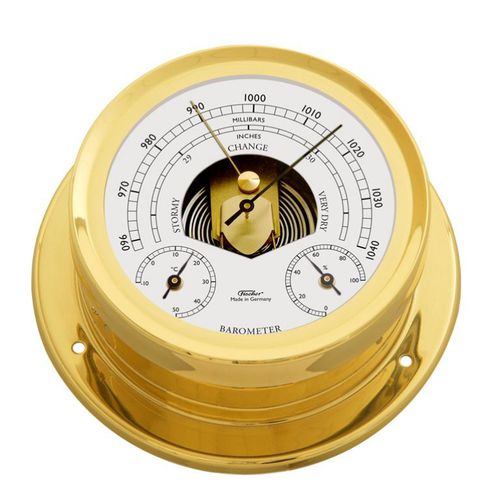 Barómetro analógico - 1600BTH - Feingerätebau K. Fischer GmbH - de latón / blanco / termómetro