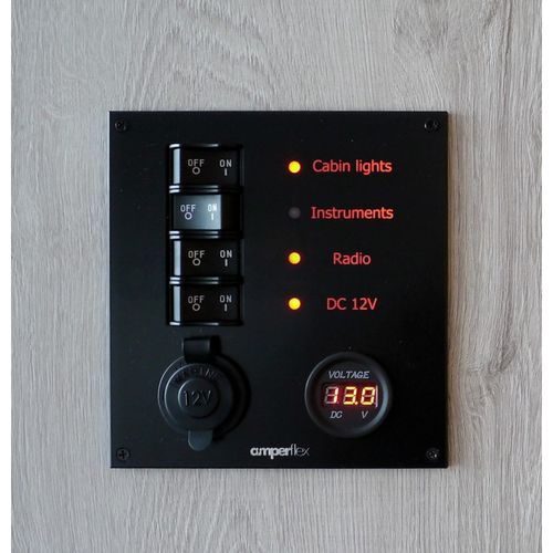 Panel eléctrico para barco - BP04RVC - amperflex - de corriente / LED / con puerto USB