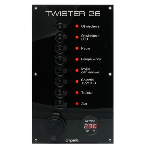Panel eléctrico para barco - BS08HCV - amperflex - de corriente / LED / con voltímetro