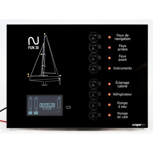 Panel de control para barco - BP08HMN - amperflex - para yate / para batería / para depósito