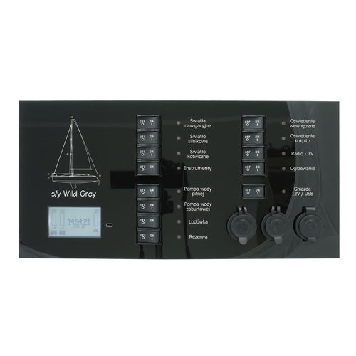 Panel de mando y control para barco - BP13RMNC2U - amperflex - para yate / para convertidor DC-AC / táctil